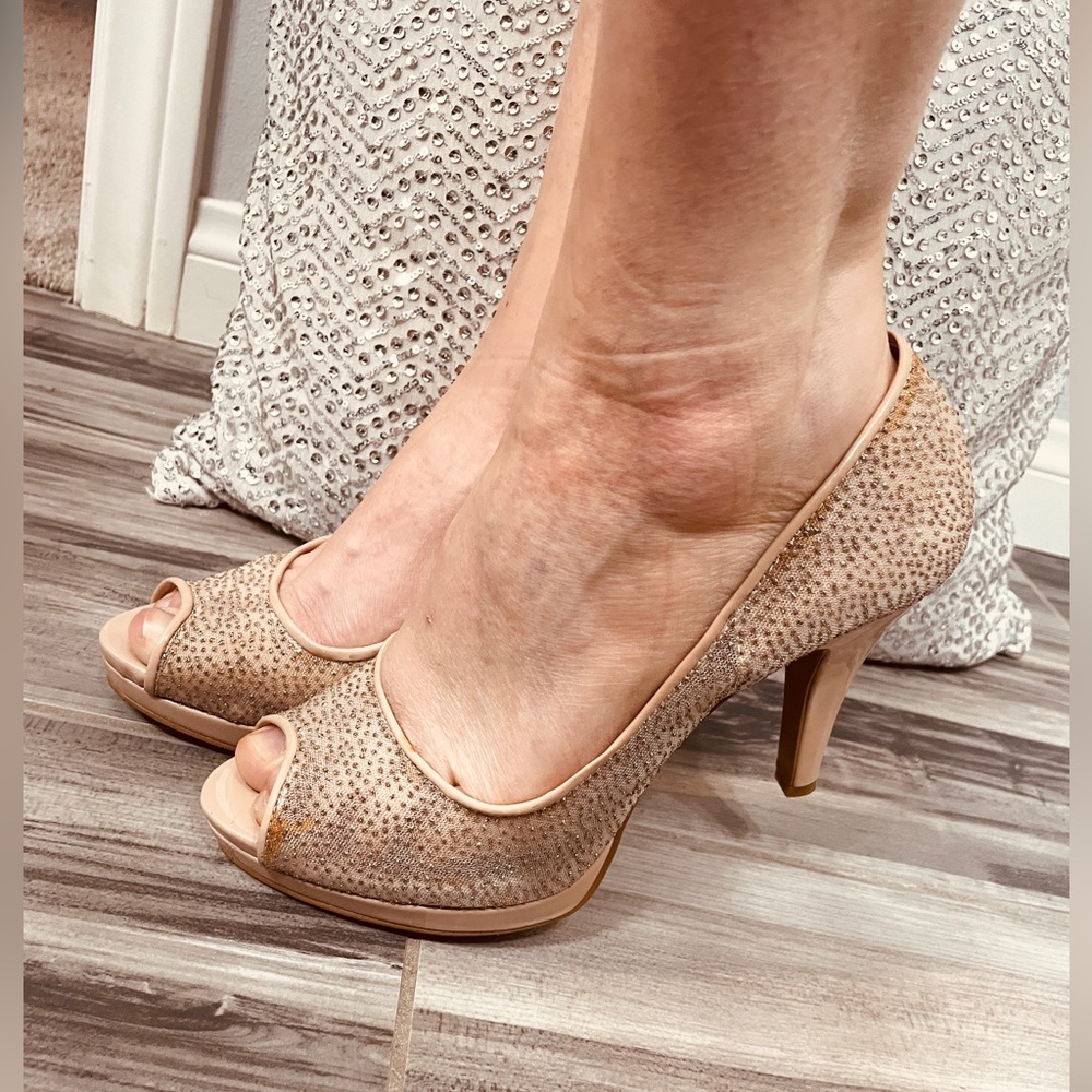 Sparkly Tan High Heels